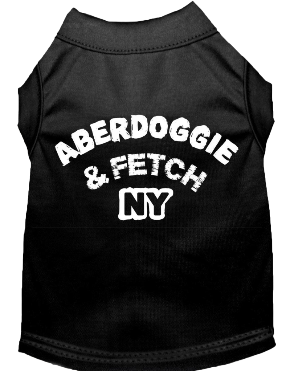 "Aberdoggie and Fetch NY" Screen Printed Pet Shirt for Dogs & Cats - Stylish Comfort Wear