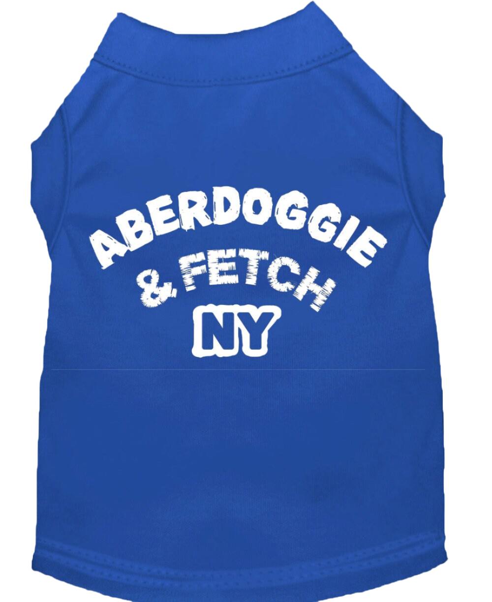 "Aberdoggie and Fetch NY" Screen Printed Pet Shirt for Dogs & Cats - Stylish Comfort Wear