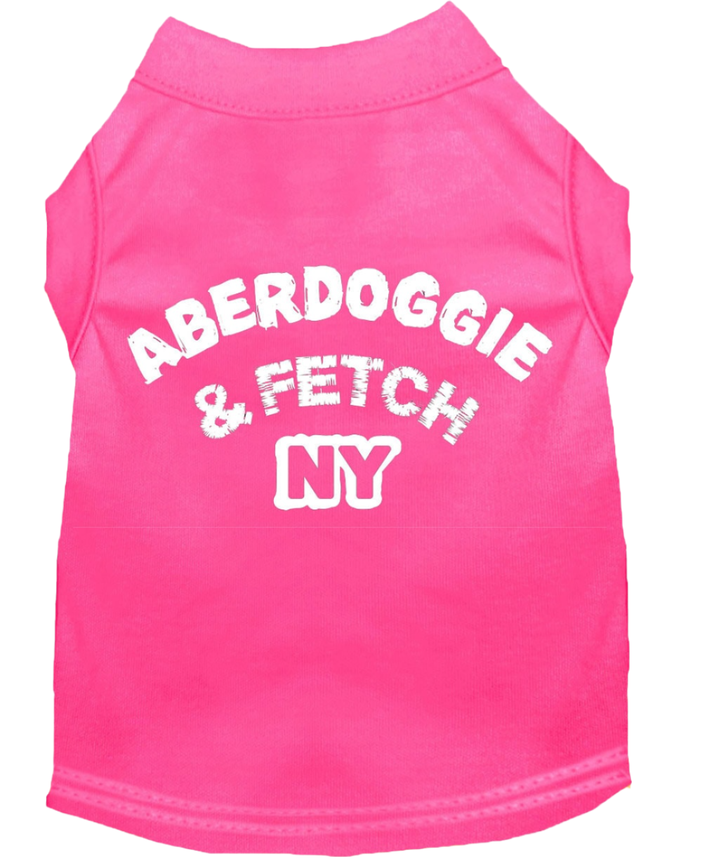 "Aberdoggie and Fetch NY" Screen Printed Pet Shirt for Dogs & Cats - Stylish Comfort Wear