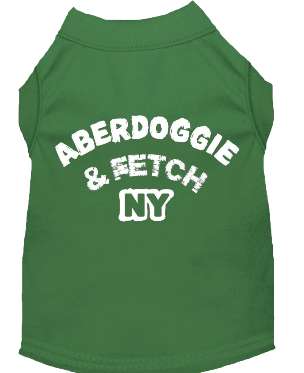 "Aberdoggie and Fetch NY" Screen Printed Pet Shirt for Dogs & Cats - Stylish Comfort Wear