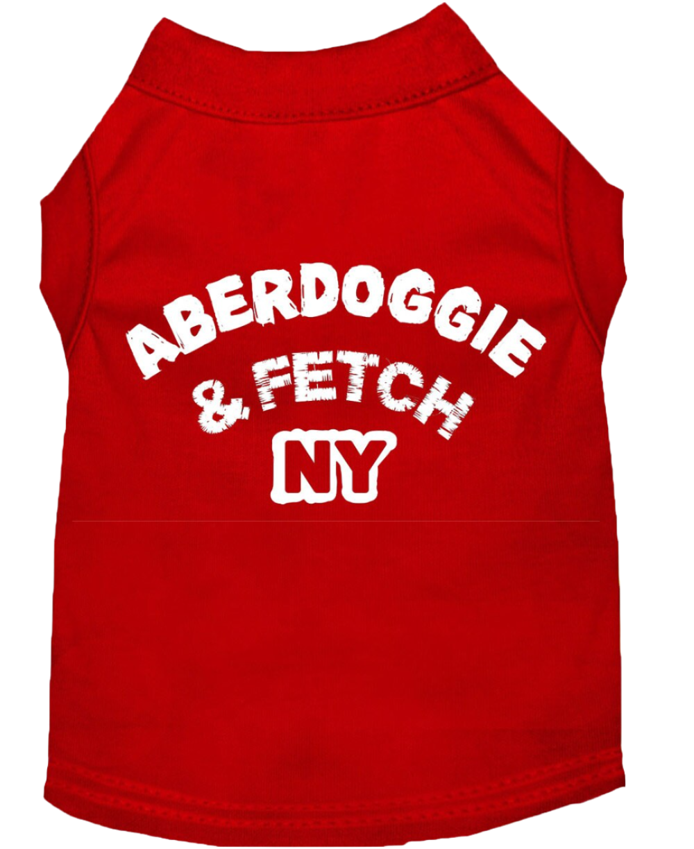 "Aberdoggie and Fetch NY" Screen Printed Pet Shirt for Dogs & Cats - Stylish Comfort Wear