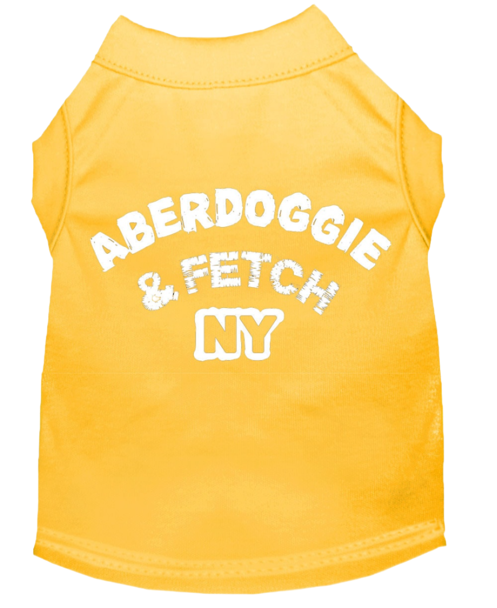 "Aberdoggie and Fetch NY" Screen Printed Pet Shirt for Dogs & Cats - Stylish Comfort Wear