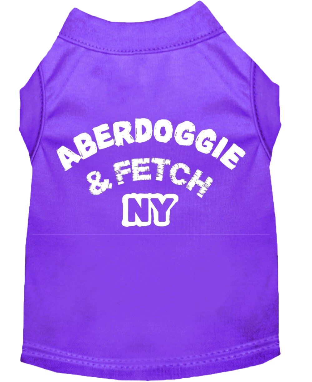 "Aberdoggie and Fetch NY" Screen Printed Pet Shirt for Dogs & Cats - Stylish Comfort Wear