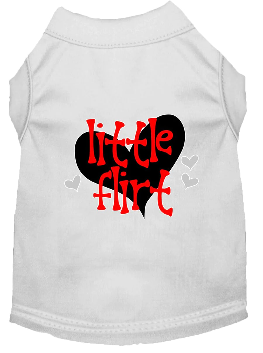 Charming 'Little Flirt' Screen Printed Tee for Pets - Fashionable Dog & Cat Shirts