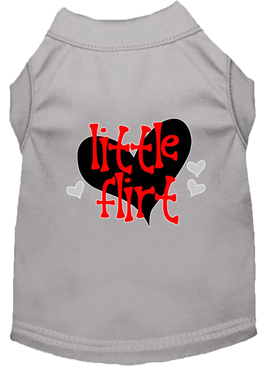 Charming 'Little Flirt' Screen Printed Tee for Pets - Fashionable Dog & Cat Shirts