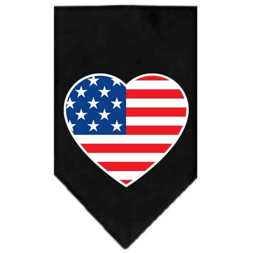 Patriotic American Flag Heart Pet & Dog Bandana | Screen Printed