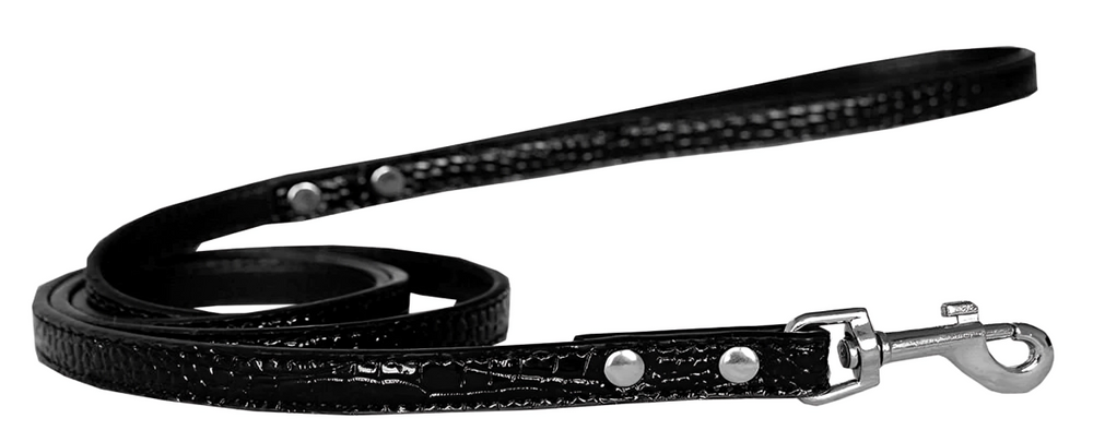 Designer Croc-Style Leash for Dogs & Puppies - Premium Plain Leather Look