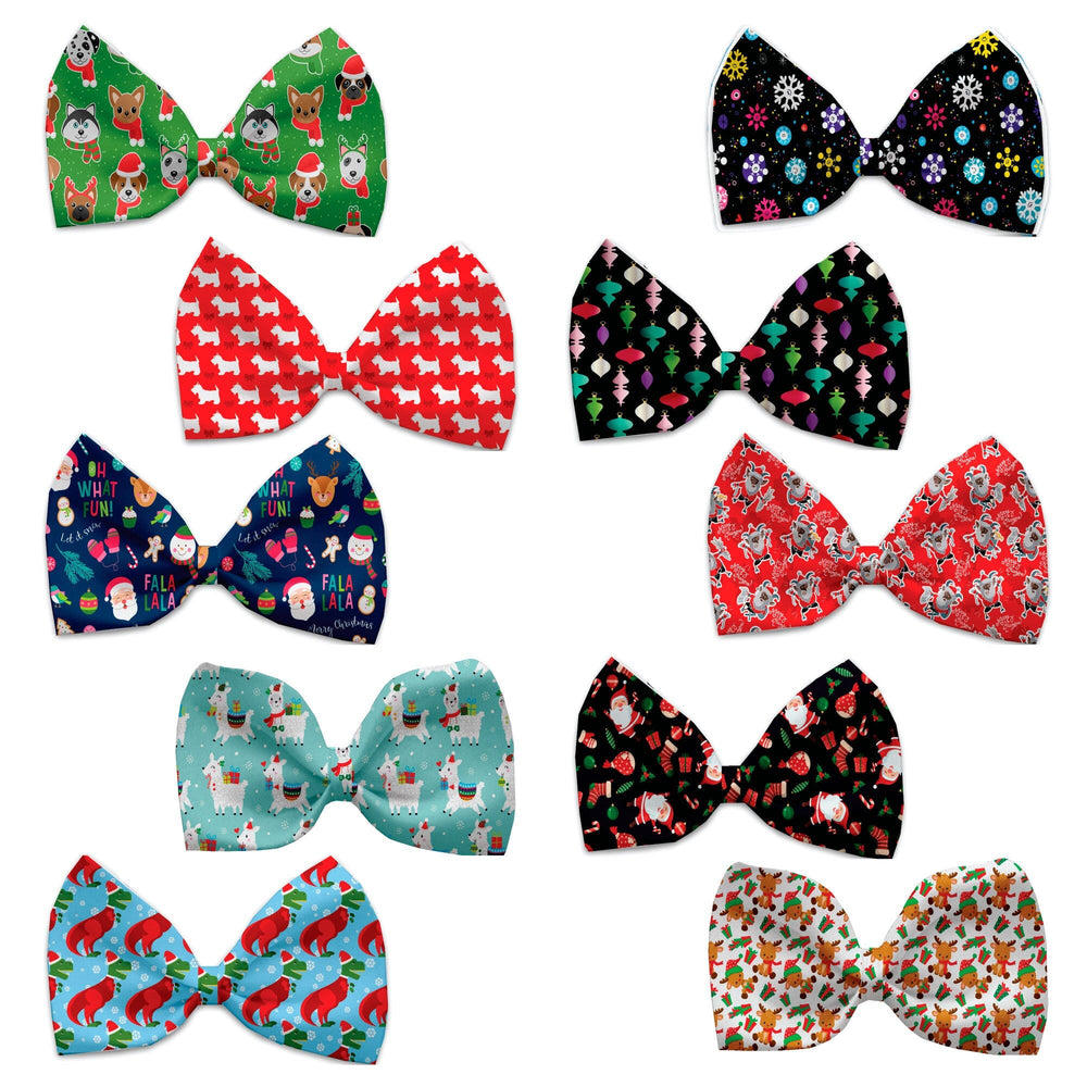 Christmas Pet, Dog and Cat Bow Ties, "Christmas Friends Group" (Choose from 10 different patterns!)