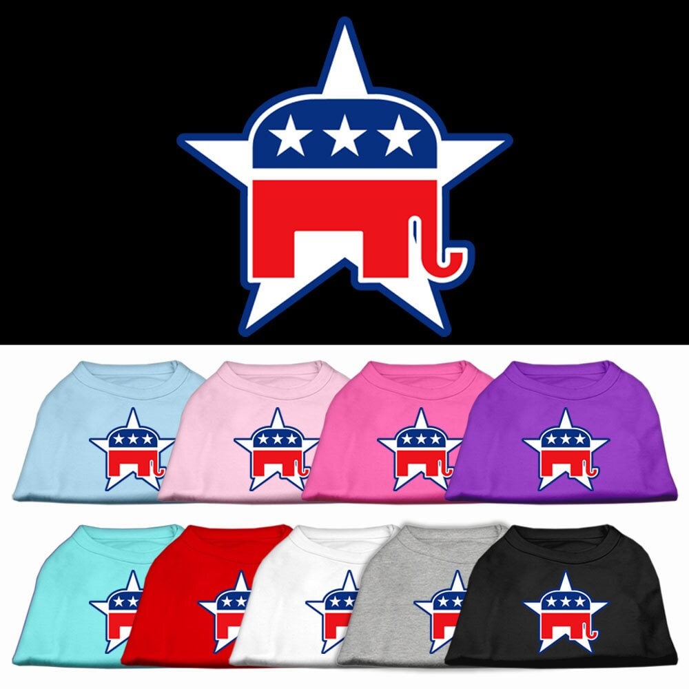 Republican-Themed Screen Printed Shirt for Pets - Comfortable Cotton Blend for Dogs & Cat