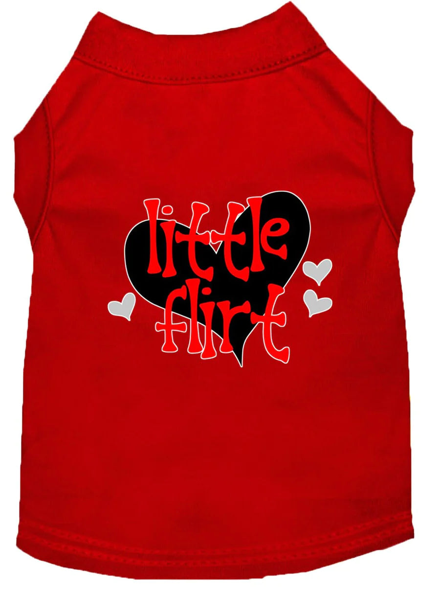 Charming 'Little Flirt' Screen Printed Tee for Pets - Fashionable Dog & Cat Shirts