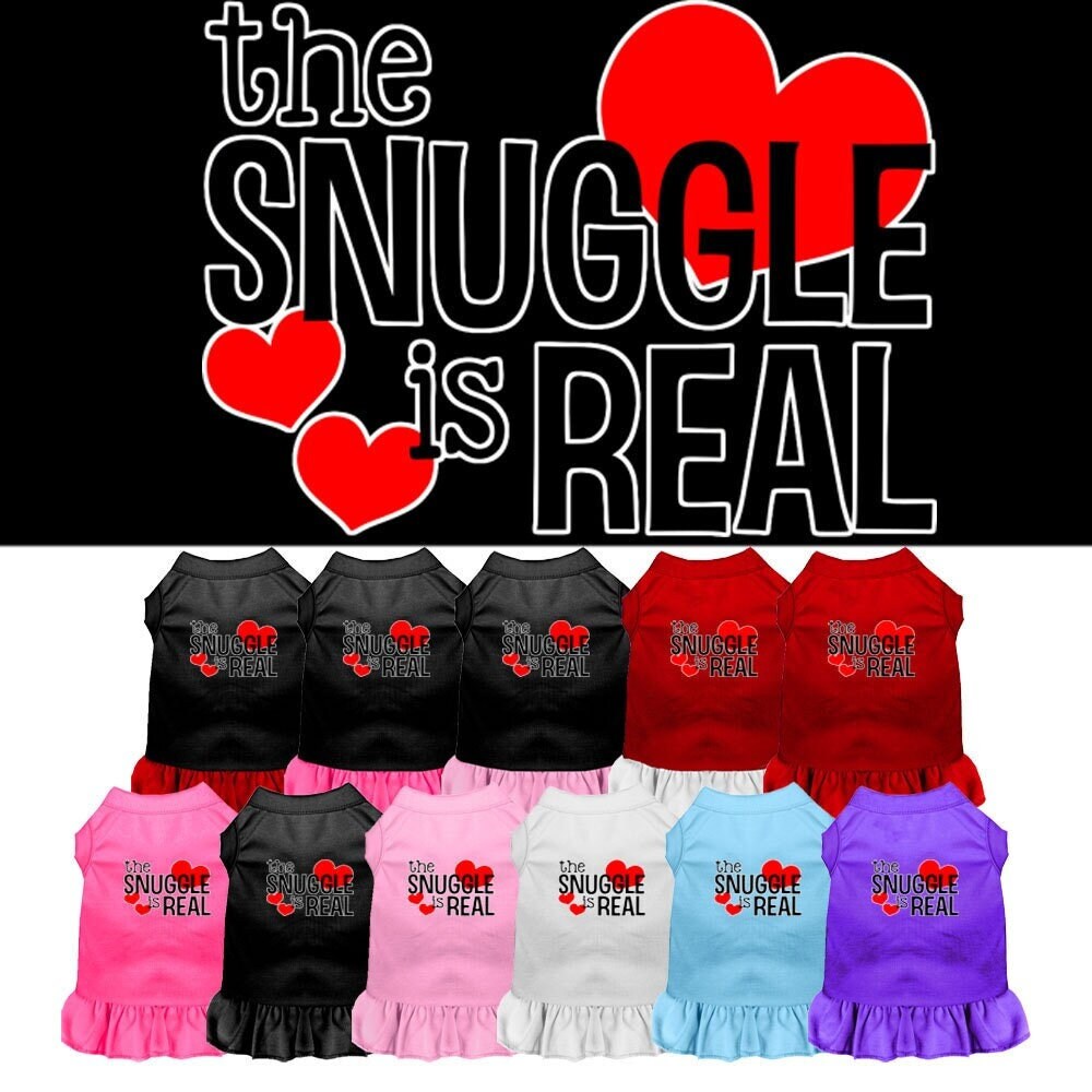 "The Snuggle Is Real" - Cute Screen Printed Dog & Cat Dress Apparel