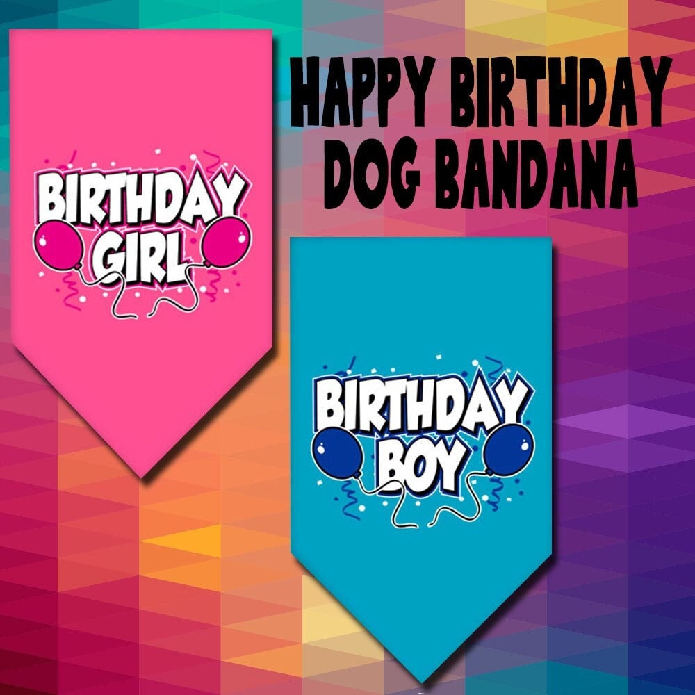 SP Pet and Dog Bandanas - "Birthday Girl" or "Birthday Boy" - Perfect for Pet Birthdays