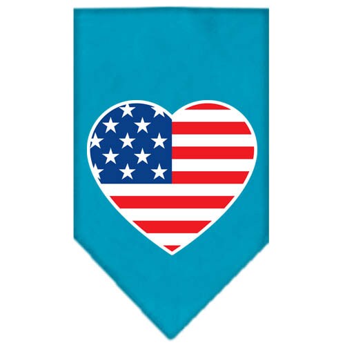 Patriotic American Flag Heart Pet & Dog Bandana | Screen Printed