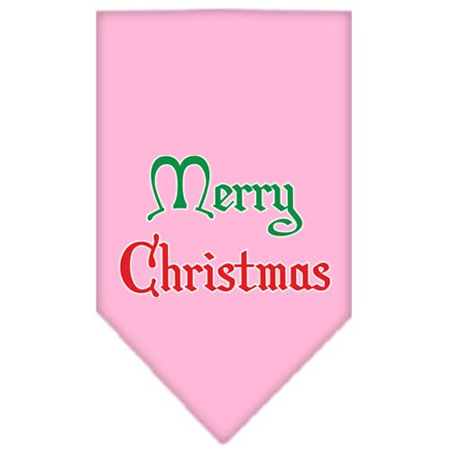 Christmas Pet and Dog Bandana Screen Printed, "Merry Christmas"