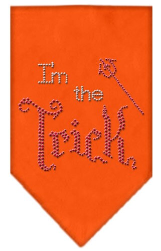 "I'm The Trick" Halloween Rhinestone Dog Bandana | Festive Pet Bandana for Dogs