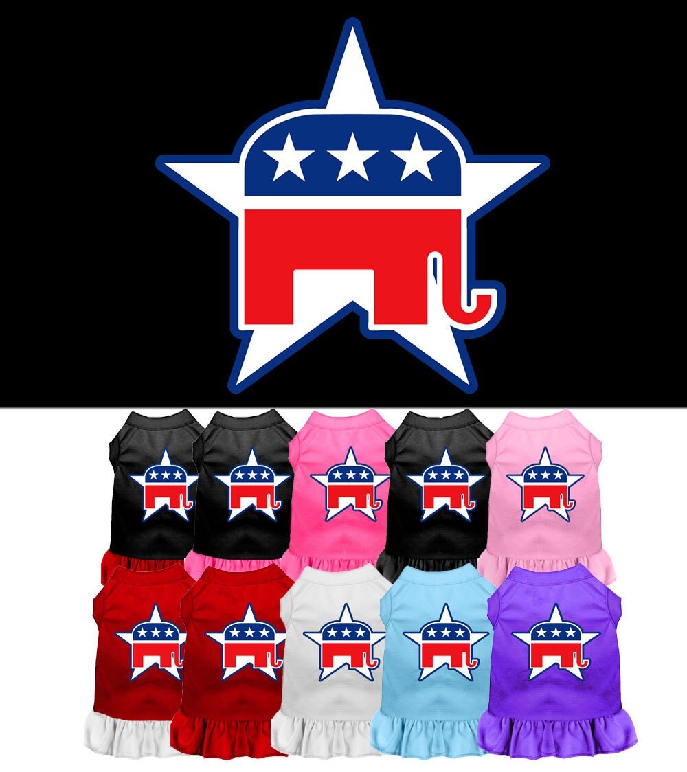 Republican-Themed Screen Printed Dress for Dogs & Cats - Comfortable Pet Apparel