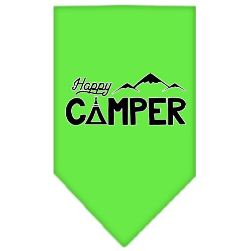 Pet & Dog Bandana - Screen Printed 'Happy Camper' Design - Stylish & Comfortable