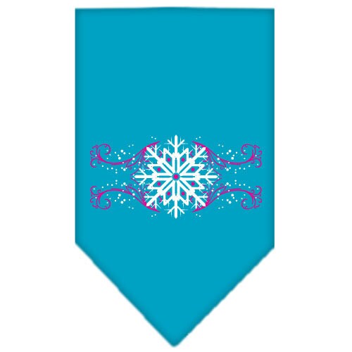 Christmas Pet and Dog Bandana Screen Printed, "Pink Snowflake Swirls"