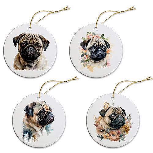 Adorable Pug Christmas Ornament - Dog Breed Holiday Decor