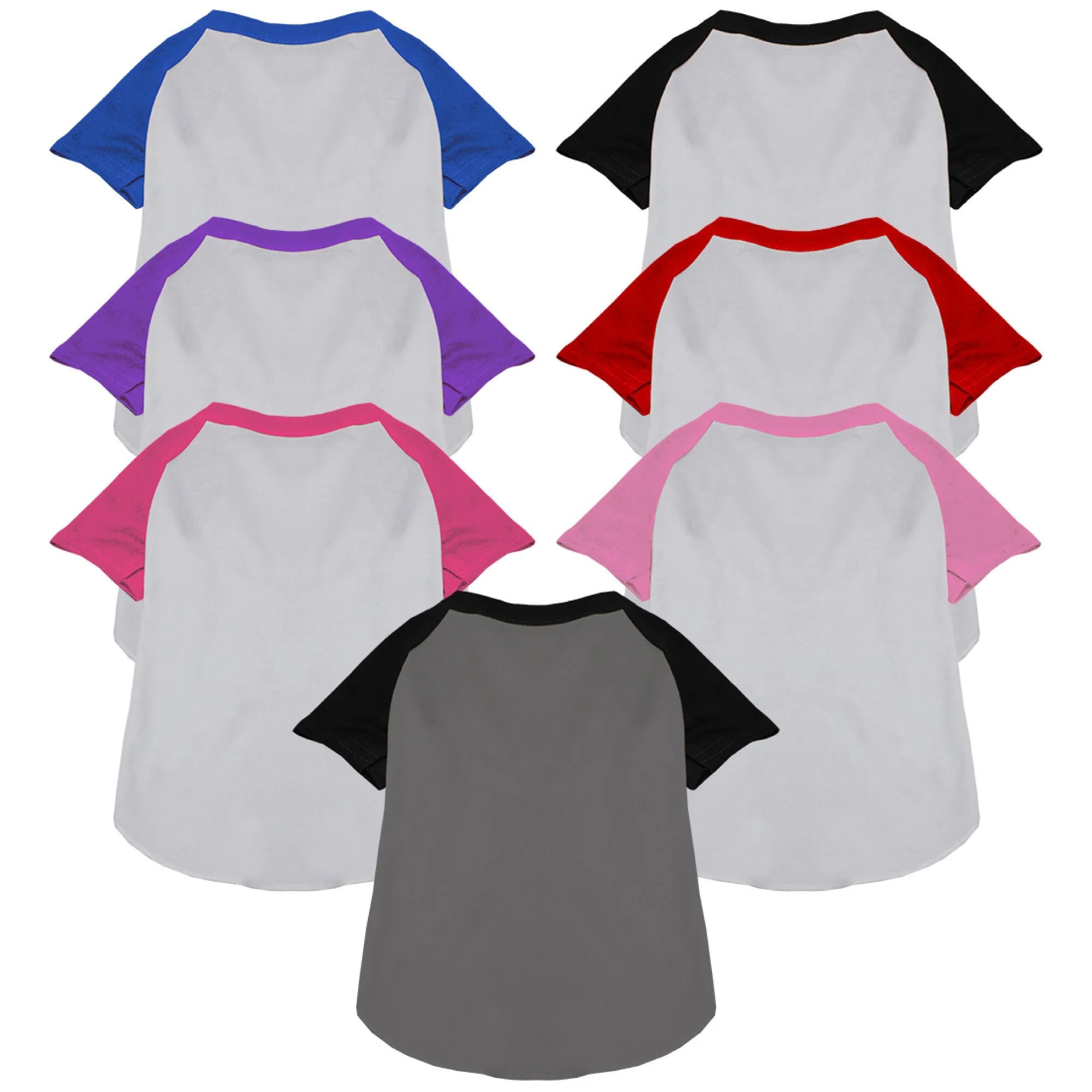 Plain Raglan Baseball Tee for Pets: Ideal for Dogs and Cats