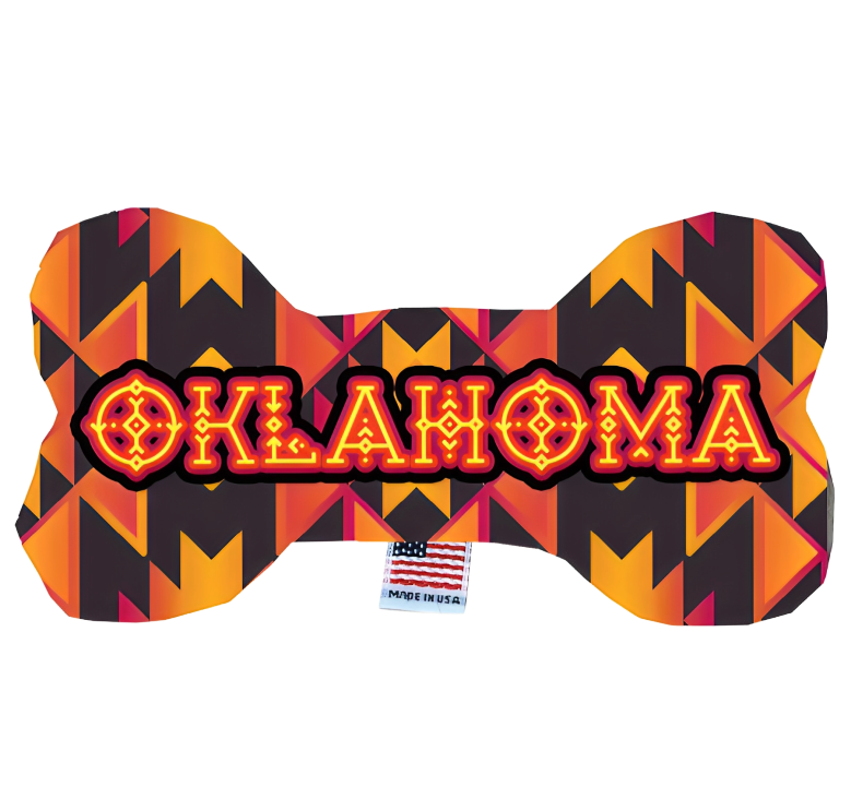 Oklahoma Themed Pet & Dog Plush Bone Toys | Durable & Soft Play Options for Your Pooch