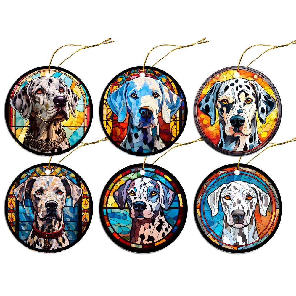 Dalmatian Christmas Ornament - Stained Glass Style Dog Lover Gift