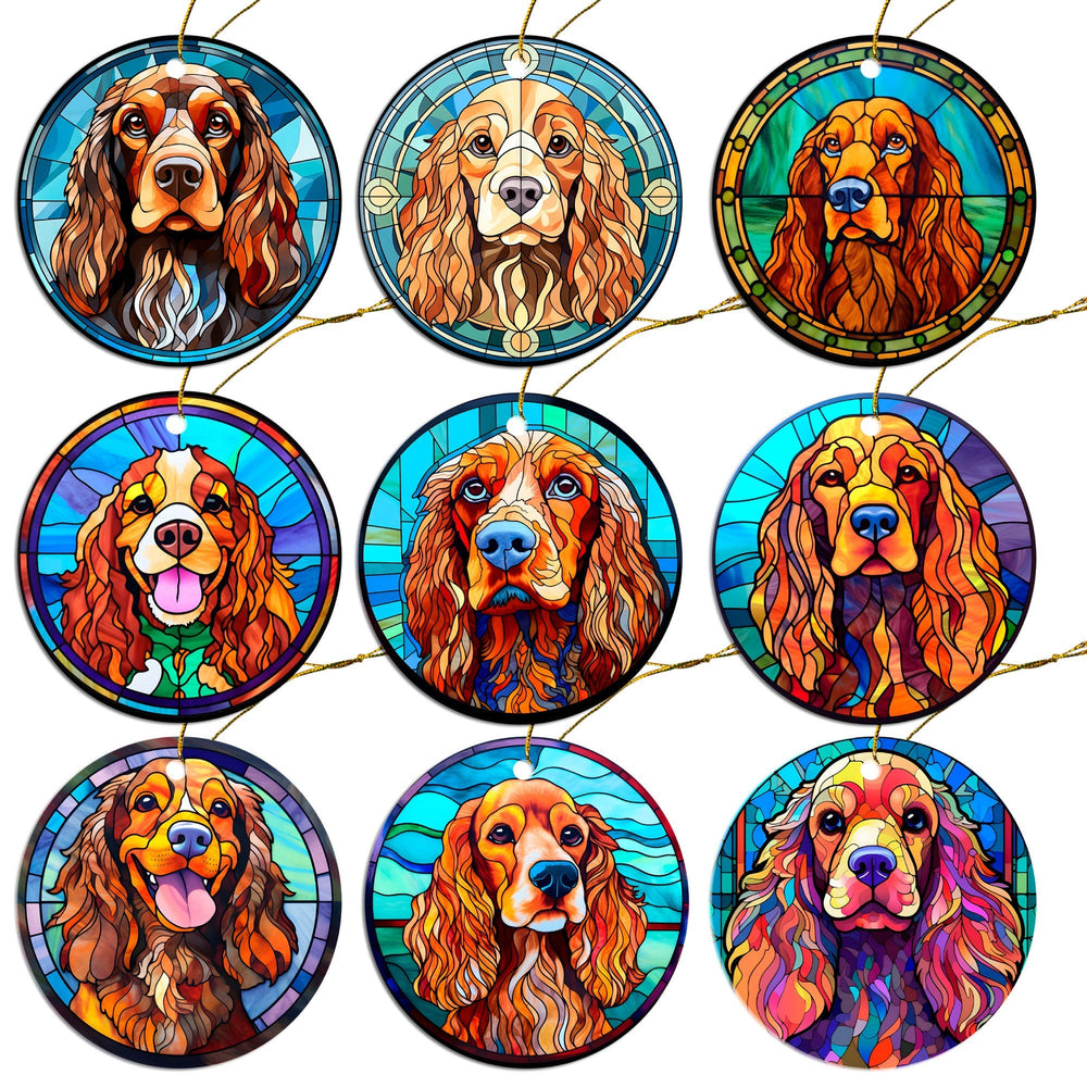 Dog Breed Christmas Ornament Stained Glass Style, "Cocker Spaniel"