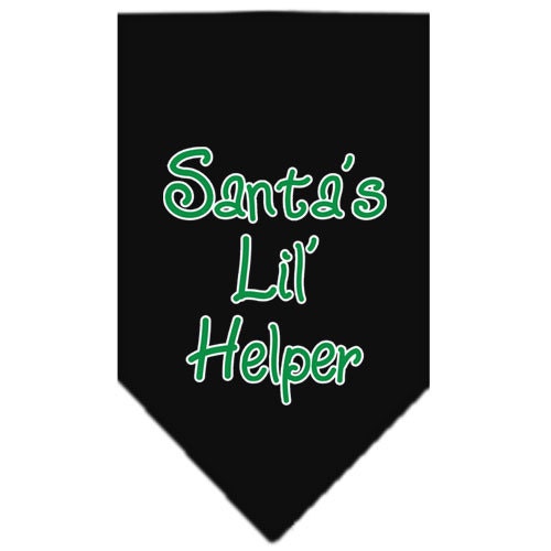 Christmas Pet and Dog Bandana Screen Printed, "Santa's Lil Helper"