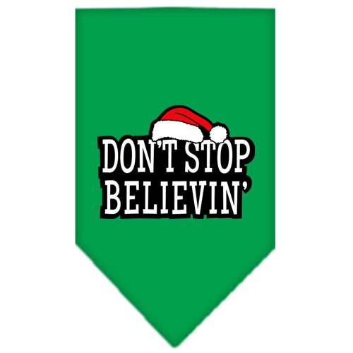 Christmas Pet and Dog Bandana Screen Printed, "Don't Stop Believin'"