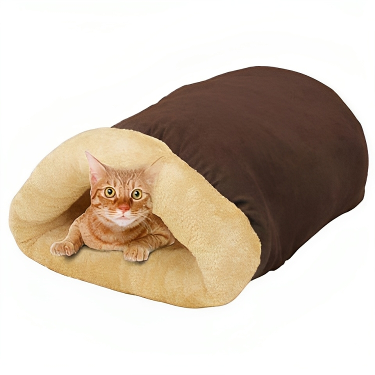 GOOPAWS Cozy 4-in-1 Self-Warming Cat Bed: Multi-Purpose Burrow, Hideaway & Cuddle Cave"