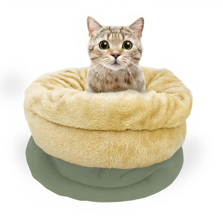 GOOPAWS Cozy 4-in-1 Self-Warming Cat Bed: Multi-Purpose Burrow, Hideaway & Cuddle Cave"