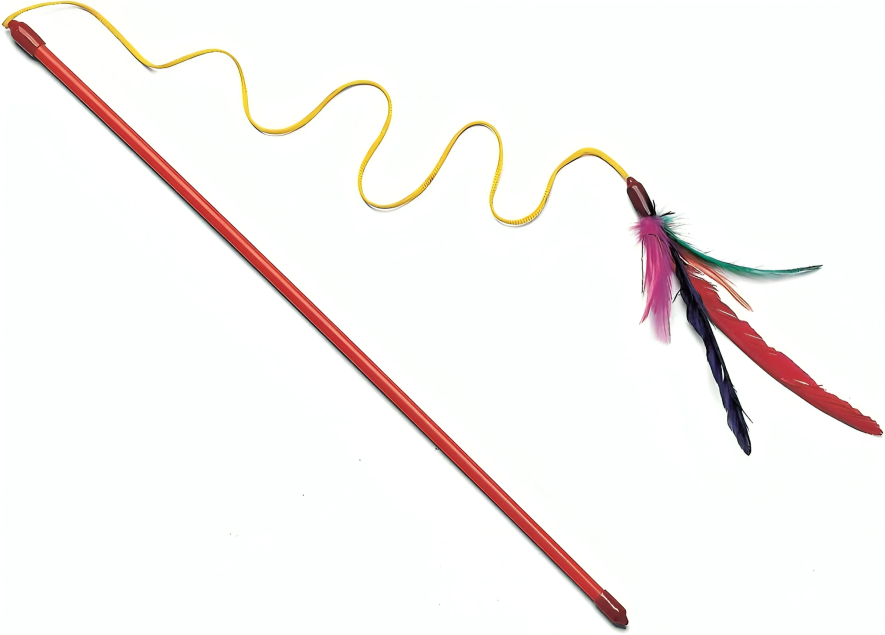 Spot Feather Dangler Teaser Cat Toy: Enticing Play in Assorted Colors for Your Feline Friend