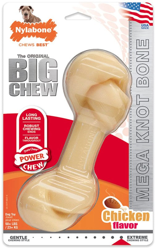 Nylabone Power Chew Knot Bone Big Dog Chew Toy (Chicken Flavor)