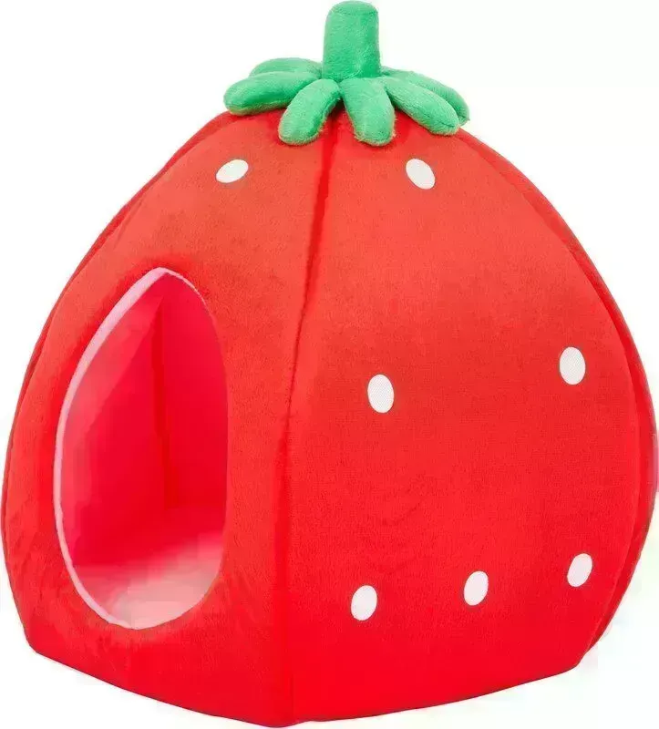 YML Cozy Strawberry-Shaped House for Pets: Perfect Bed for Cats and Small Dogs