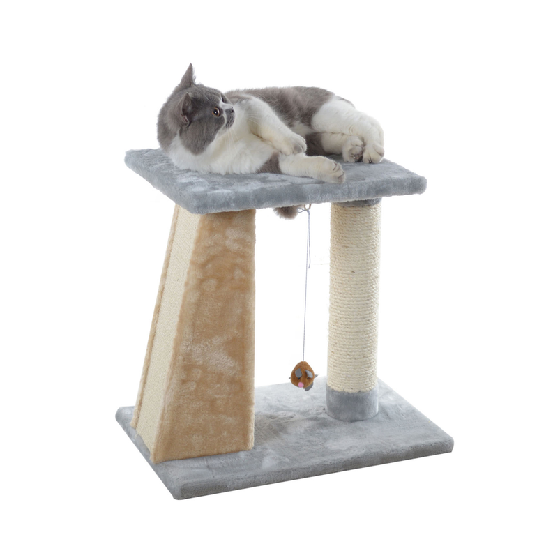 Armarkat Dual-Level Real Wood Cat Scratching Post - Sturdy Multi-Platform Scratcher for Cats