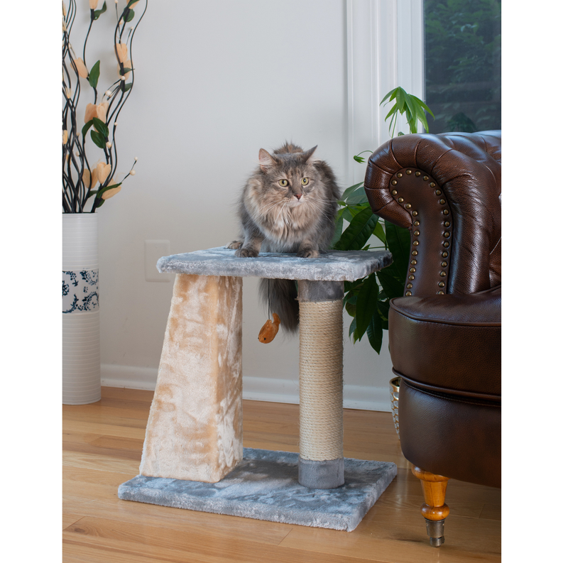 Armarkat Dual-Level Real Wood Cat Scratching Post - Sturdy Multi-Platform Scratcher for Cats